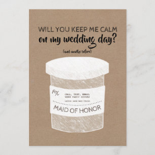 Invitation Gardez-moi calme, bonne servante ou bonne d'honneu