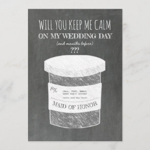 Invitation Gardez-moi calme, bonne servante ou bonne d'honneu