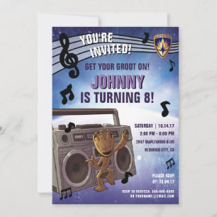 Invitation Gardiens de la Galaxie - Groot - Anniversaire