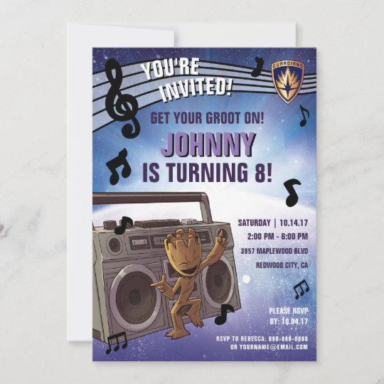 Invitation Gardiens De La Galaxie Groot Anniversaire Zazzle Ca