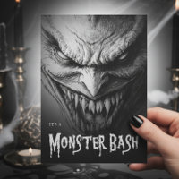 Gargoyle Ghoul Black & White Halloween Party