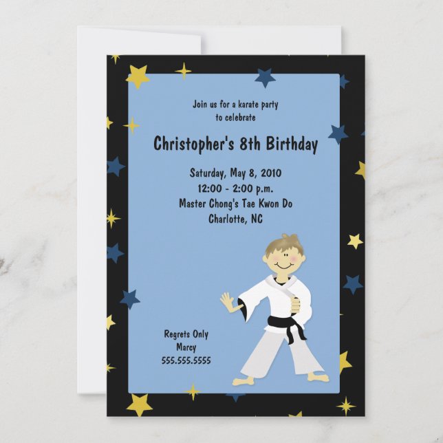 INVITATION GARY KARATE MARTIAL ART ANNIVERSAIRE (Devant)