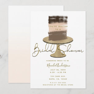 Invitation Gâteau à 3 étages Élégance Moderne Rustique Baby S