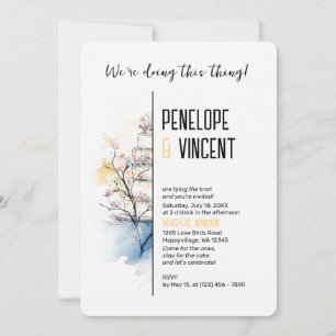 Invitation Gâteau à fleurs d'aquarelle