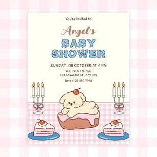 Invitation Gâteau adorable pour une baby shower