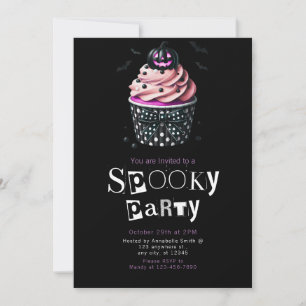 Invitation Gâteau Cupcake Halloween Mignon Minimaliste Modern