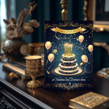 Gâteau d'anniversaire de luxe | Or élégant et mari