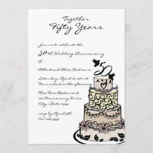 Invitation Gâteau d'anniversaire de mariage