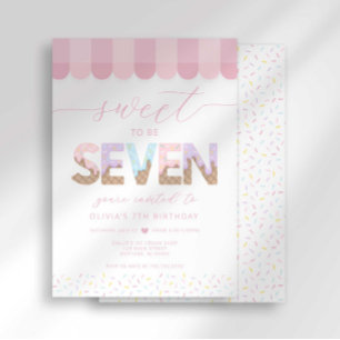 Invitation Gâteau d'anniversaire Glaces aux Sprinkles Roses p