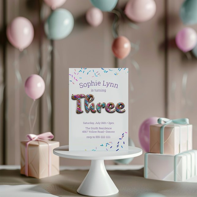 Invitation Gâteau de biscuits pour le 3e anniversaire (Créateur téléchargé)
