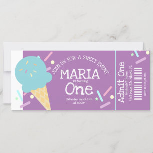 Invitation Gâteau de bonbons Sprinkles Anniversaire Ticket Fê