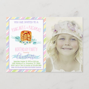 Invitation Gâteau de filles et fête d'anniversaire en photo e