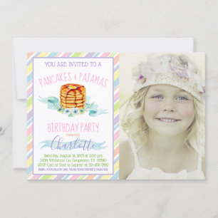 Invitation Gâteau de filles et fête d'anniversaire en photo e