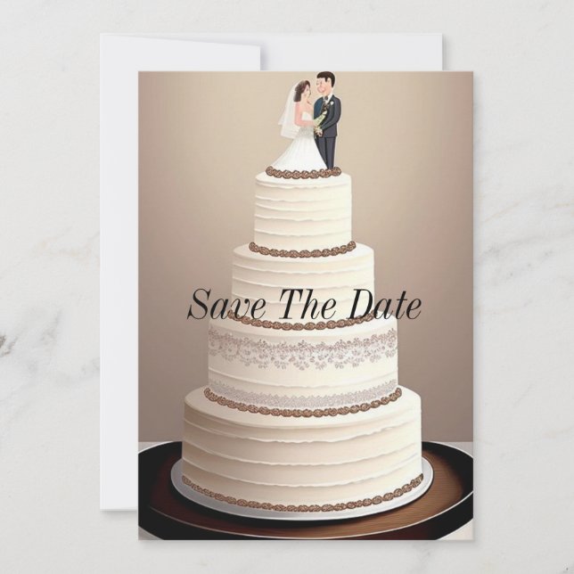Invitation Gâteau de Mariage  (Devant)