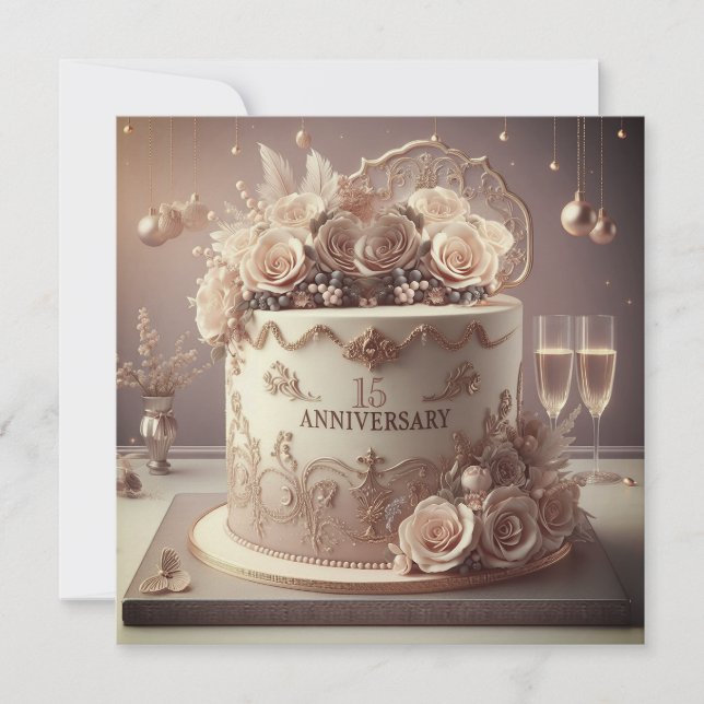 INVITATION GÂTEAU DE MARIAGE ET D'ANNIVERSAIRE DE MARIAGE ÉDI (Devant)