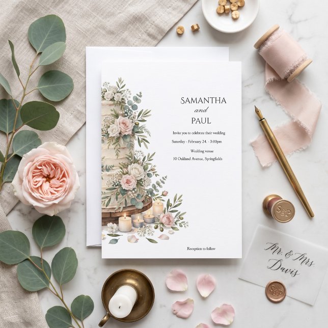 Invitation Gâteau de mariage rustique  (Créateur téléchargé)