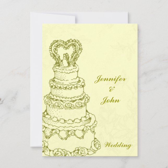 Invitation Gâteau de mariage vintage (Devant)