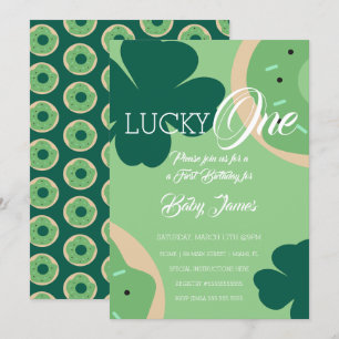 Invitation Gâteau en forme de trèfle St. Patrick Lucky pour l