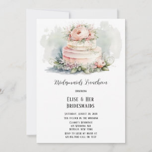 Invitation Gâteau mariage aux fleurs de pivoines Bridesmaids 