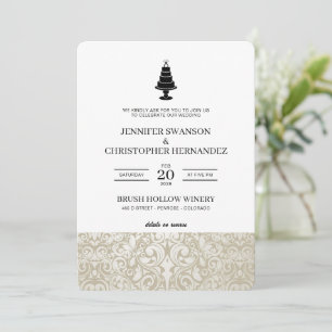 Invitation Gâteau mariage avec détails