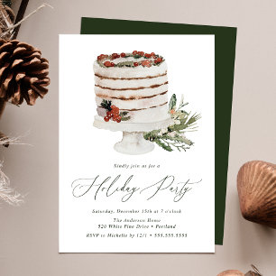 Invitation Gâteau rustique d'hiver Fête de vacances