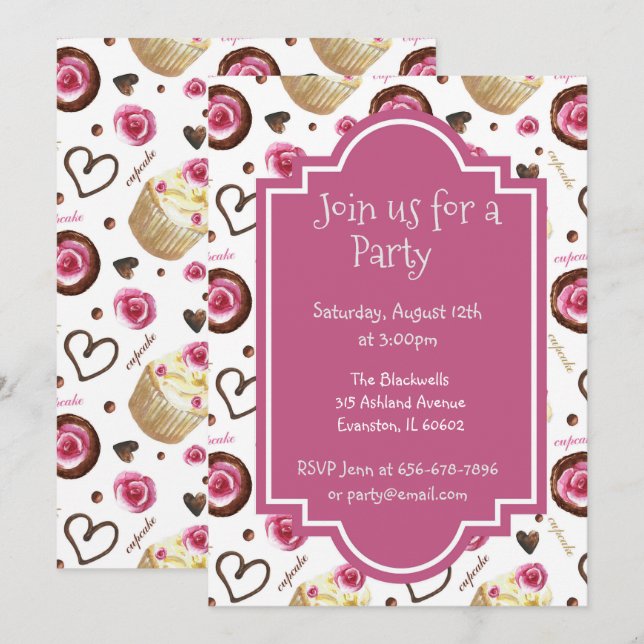 Invitation gâteaux Baby Shower (Devant / Derrière)