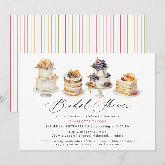 Invitation Gâteaux | Cute boulangerie Dessert Thème Fête des  (Devant / Derrière)
