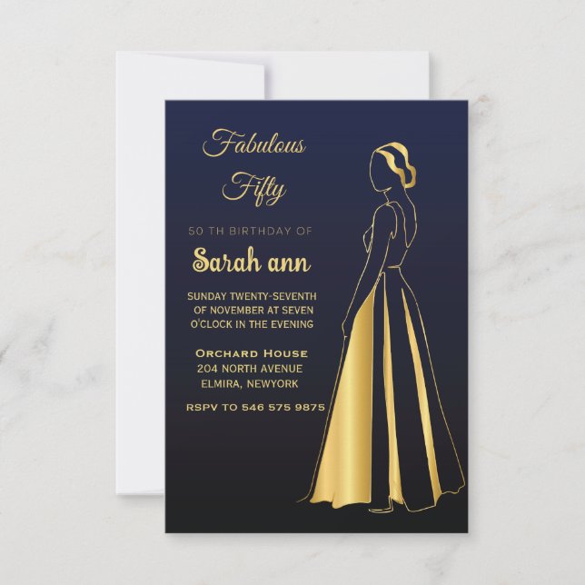 Invitation Gatsby Art Déco 50e B'jour (Devant)