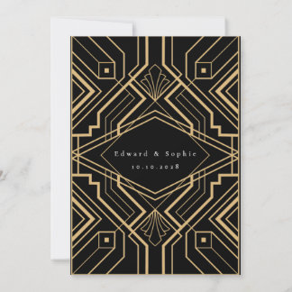 Invitation Gatsby Effect Wedding Enregistrer la date