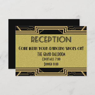 Invitation Gatsby Gold Mariage Suite Détails Réception