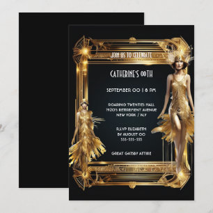 Invitation Gatsby les années 1920 thème flapper filles annive