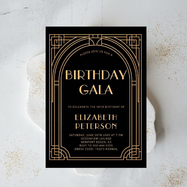 Invitation Gatsby Party Roaring 20s Art Déco élégant annivers (gatsby party invitation roaring 1920 twenties prohibition art deco nouveau frame elegant event)