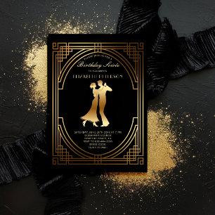 Invitation Gatsby Roaring Twenties Art Déco Flapper Anniversa