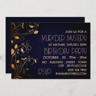Invitation Gatsby Style, Meurtre Mystère fête d'anniversaire