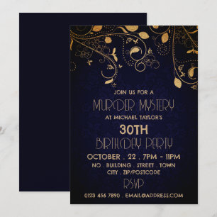 Invitation Gatsby Style, Meurtre Mystère fête d'anniversaire