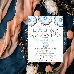 Invitation Gaufres en aquarelle Bébé Garçon Baby Shower