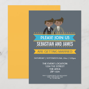 Invitation Gay Dessin Salon Mariage Thème