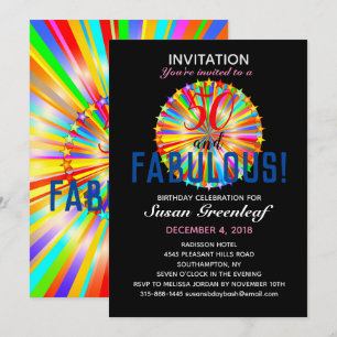 Invitation Gay LGBTQ N'importe quel âge Fabuleux arc-en-ciel 