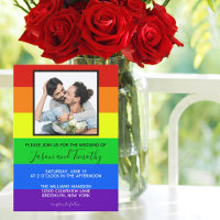 Gay pride arc-en-ciel Couple Photo Mariage rayé