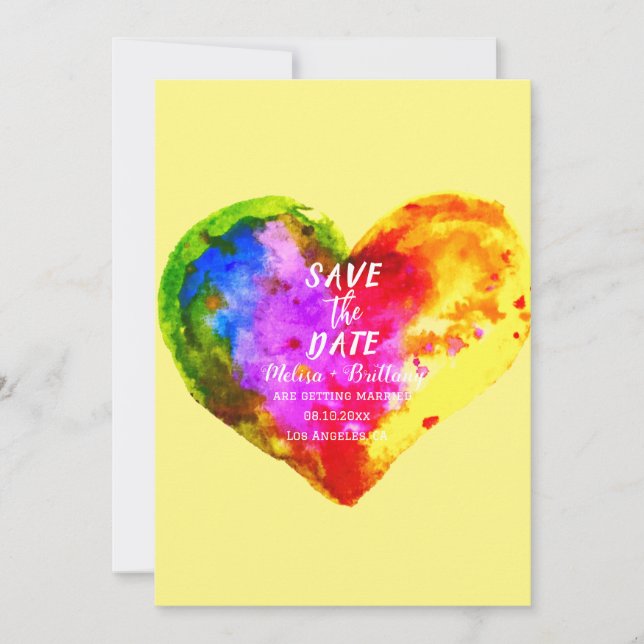 Invitation Gay pride LGBT Rainbow Marriage Mariage (Devant)
