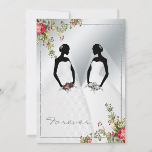 Invitation Gay Silver Mariage damassé