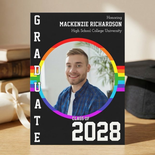 Invitation Gay Student Pride Rainbow Graduation Announcement  (Créateur téléchargé)