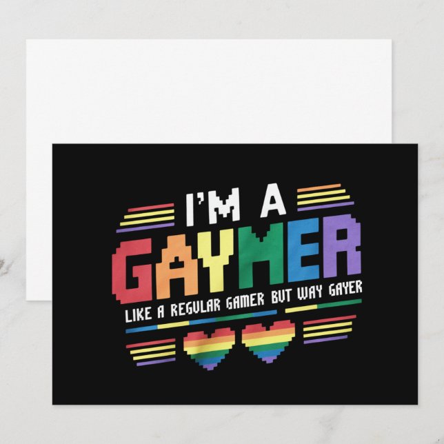 Invitation Gaymer Comme Un Joueur Régulier Mais Way Gayer Gam (Devant / Derrière)