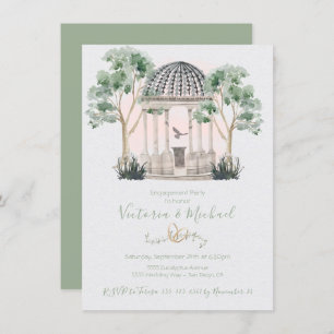 Invitation Gazebo aquarelle avec eucalyptus