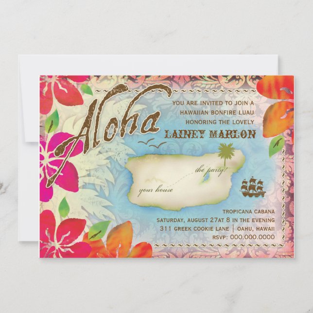 Invitation GC Aloha Luau Île 2 (Devant)