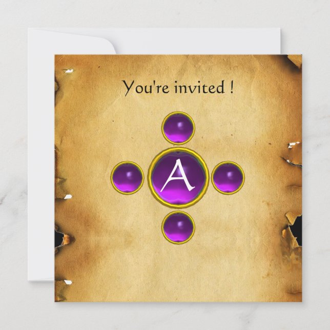 Invitation Gem cross 1ère sainte communion / Christening viol (Devant)