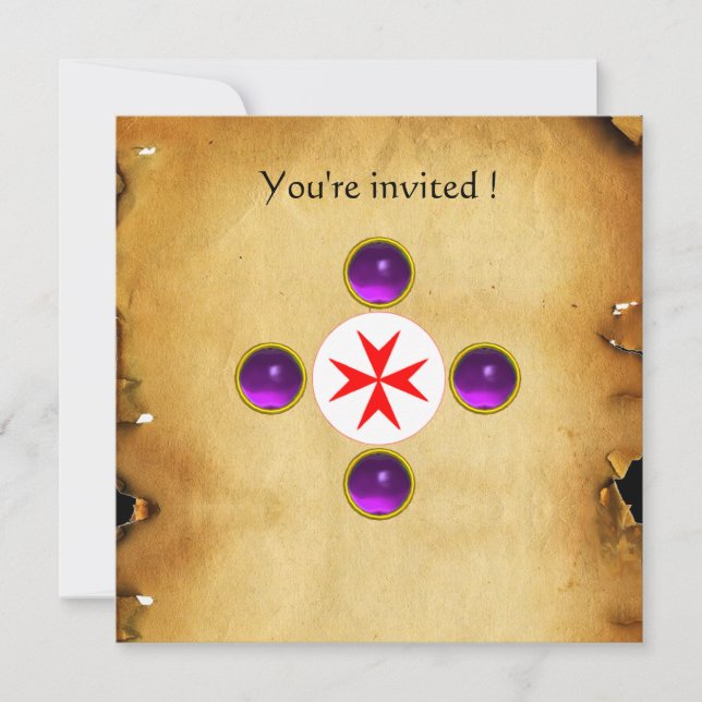 Invitation Gem cross 1ère sainte communion / Christening viol (Devant)