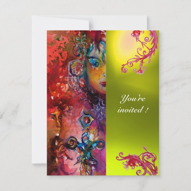 Invitation Gem EXCALIBUR rouge vif, bleu rose orange jaune (Devant)