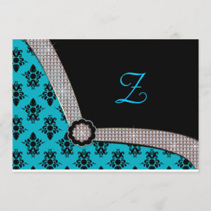 Invitation Gem Sparkle bleu et noir de l'Aqua
