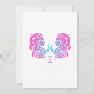 Invitation Gemini Zodiac Signe Les Jumeaux Design Anniversair